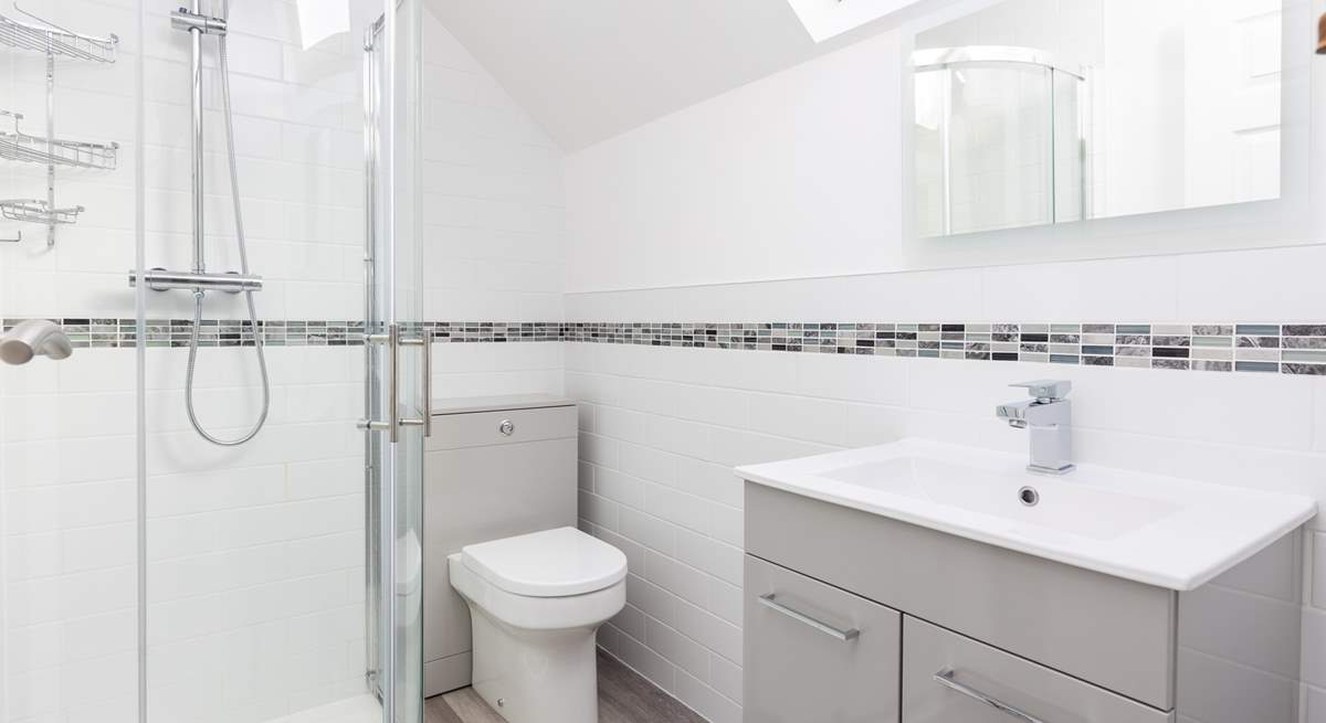 The sleek family shower-room is located on the first floor.