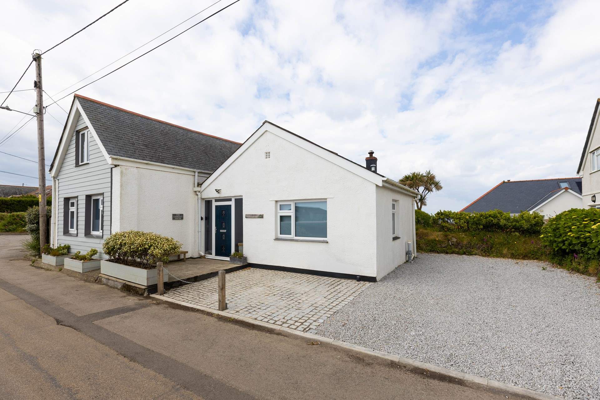 The front elevation with plenty off-road parking.