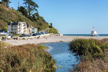 The beach is a mere hop, skip and a jump away.