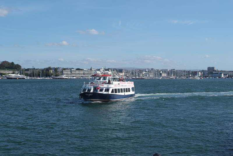 Ferries take passengers around Plymouth Sound.