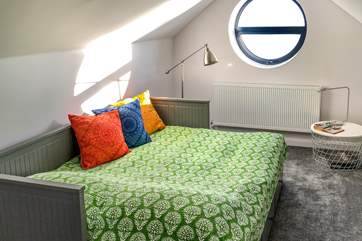 The fifth bedroom has a king-sized double bed with a proper mattress and everything!