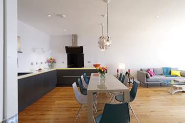 The open plan living-room makes for a sociable holiday.