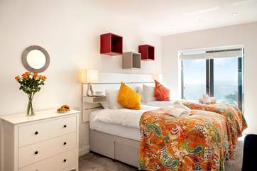 Bedroom 2 can be made up as a super king or twin beds offering great flexibility.
