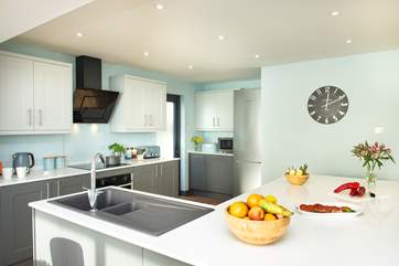 The kitchen is gorgeous.