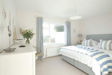 Bedroom 1 has a super-king bed and sea views.