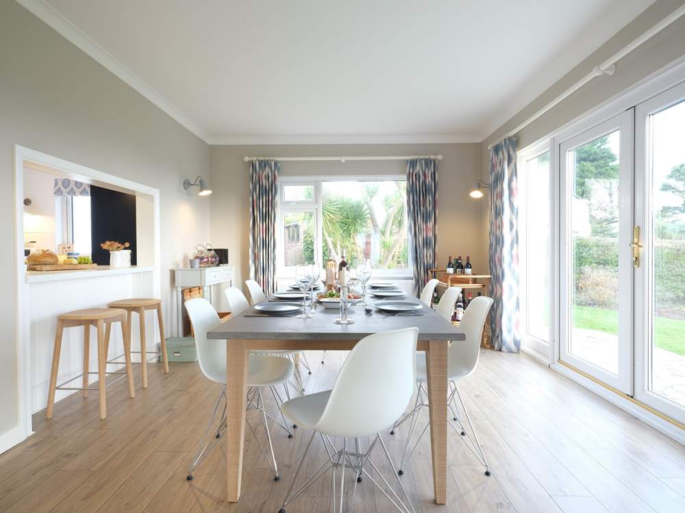 French doors from the dining-area lead out to the garden.