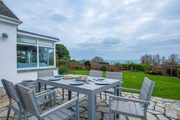 Enjoy al fresco meals on the patio.