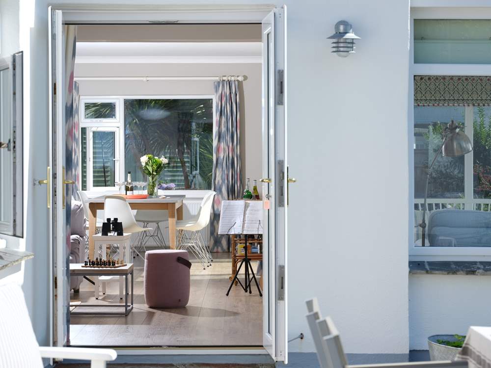 French doors lead out onto the terrace.