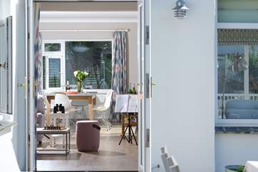 French doors lead out onto the terrace.
