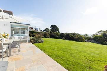 An additional patio area at the end of the garden means you wont be short of outdoor seating.