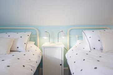 The twin bedroom on the second floor.