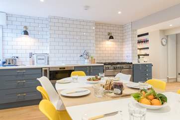 The spacious kitchen is well equipped with everything you need.