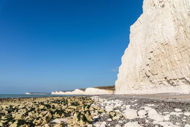A view of The Seven Sisters which is surrounded by the Sussex Downs Area of Outstanding Natural Beauty.