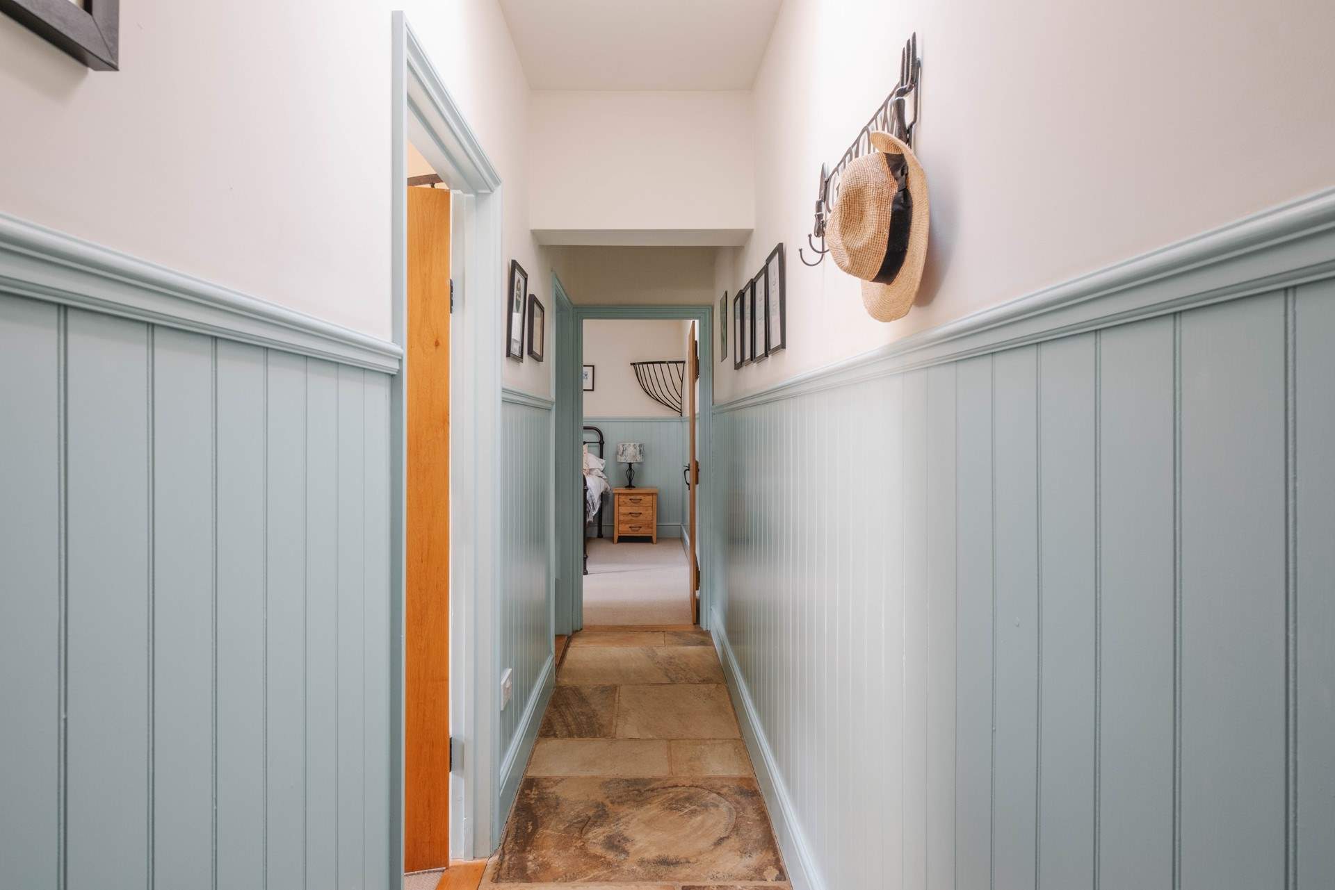 The main bedroom is at the far end of the cottage.