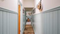 The main bedroom is at the far end of the cottage.
