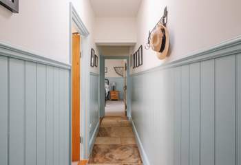 The main bedroom is at the far end of the cottage.