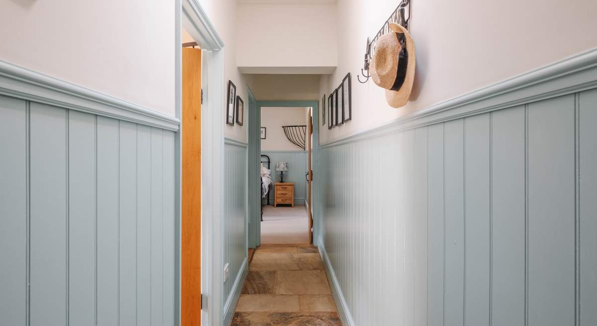The main bedroom is at the far end of the cottage.