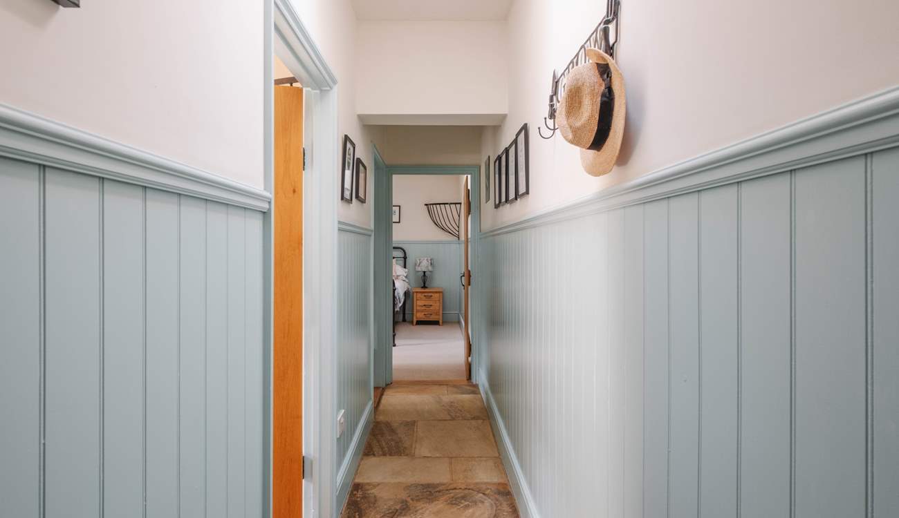 The main bedroom is at the far end of the cottage.