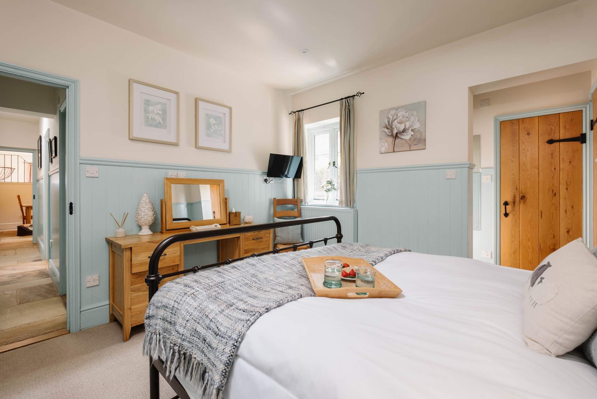 This comfy double bed promises a good night sleep.