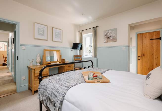 This comfy double bed promises a good night sleep.