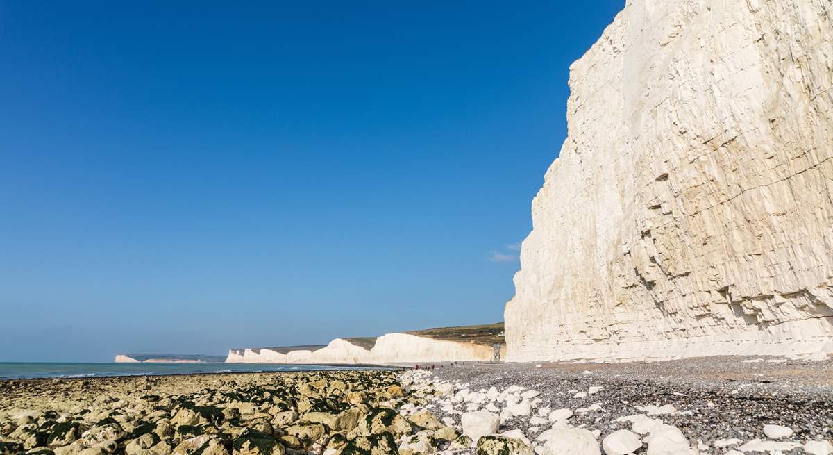 A view of The Seven Sisters which is surrounded by the Sussex Downs Area of Outstanding Natural Beauty.