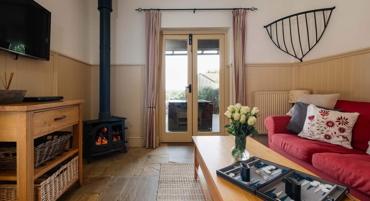 On chilly days light the wood-burning stove.