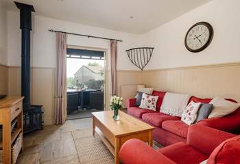 Double doors from the living area open onto the private decking.