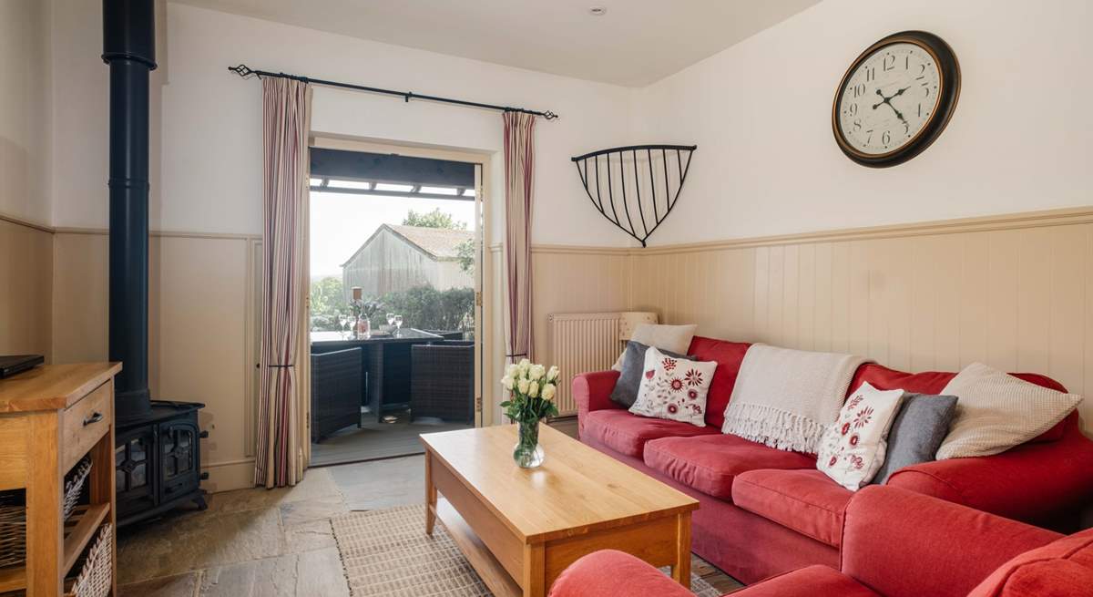 Double doors from the living area open onto the private decking.