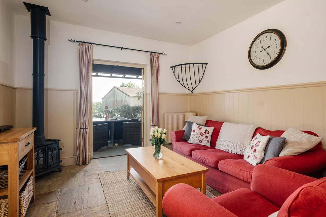 Double doors from the living area open onto the private decking.