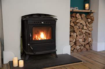 Spark up the large wood-burning stove and snuggle up - perfect for those chillier evenings.
