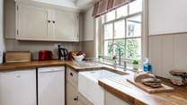 The light and airy kitchen.