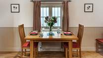 Plenty of room for a couple to dine.