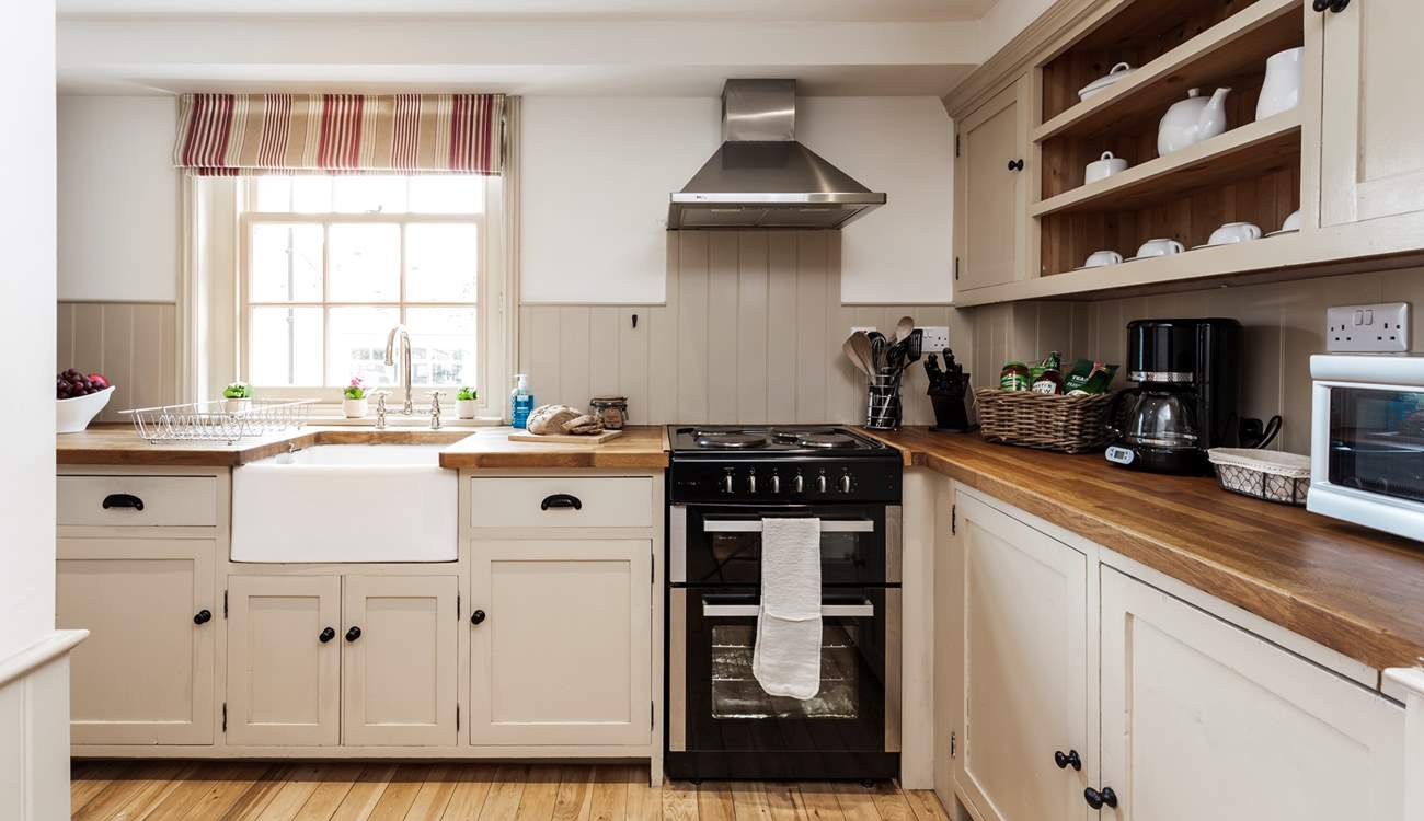 The fully equipped kitchen is perfect for preparing that special meal.