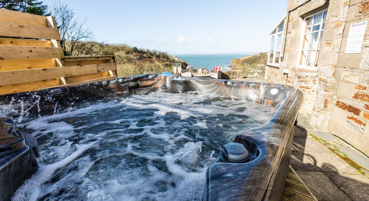 Room for everyone in the big hot tub.