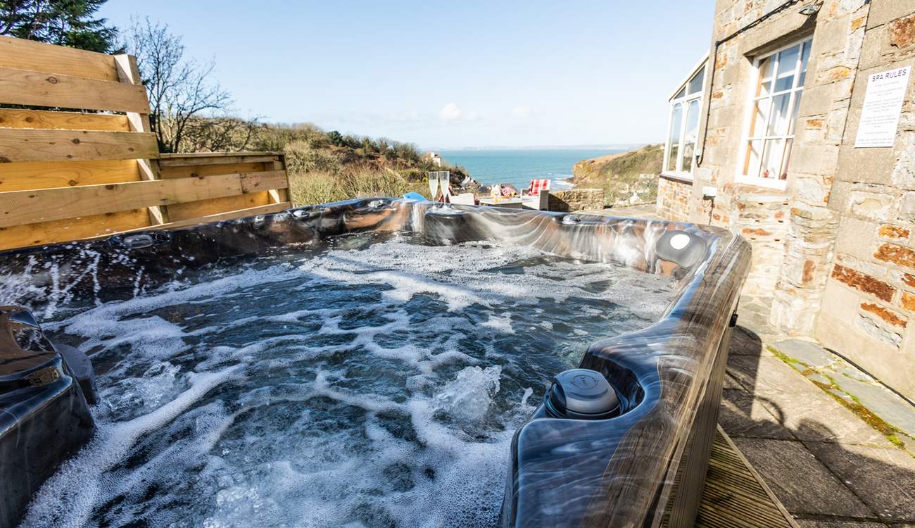 Room for everyone in the big hot tub.