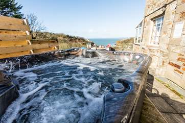 Room for everyone in the big hot tub.