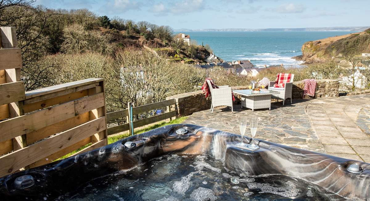 Perfect place to relax in the bubbly hot tub. 