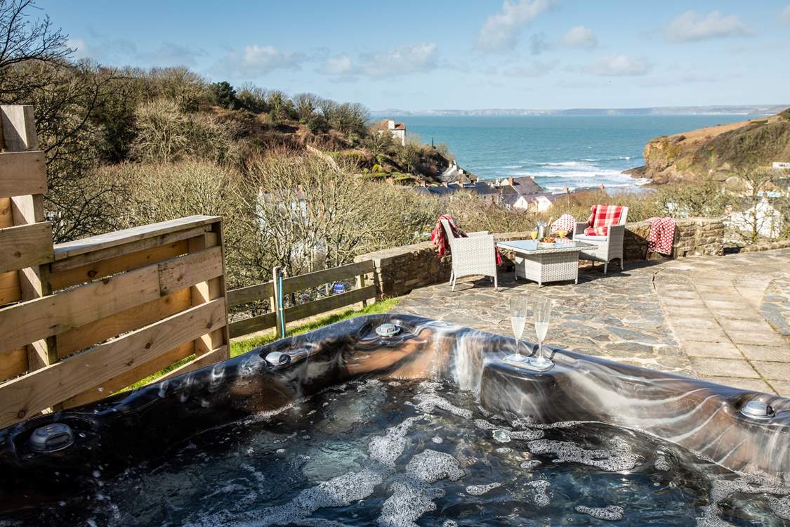 Perfect place to relax in the bubbly hot tub.