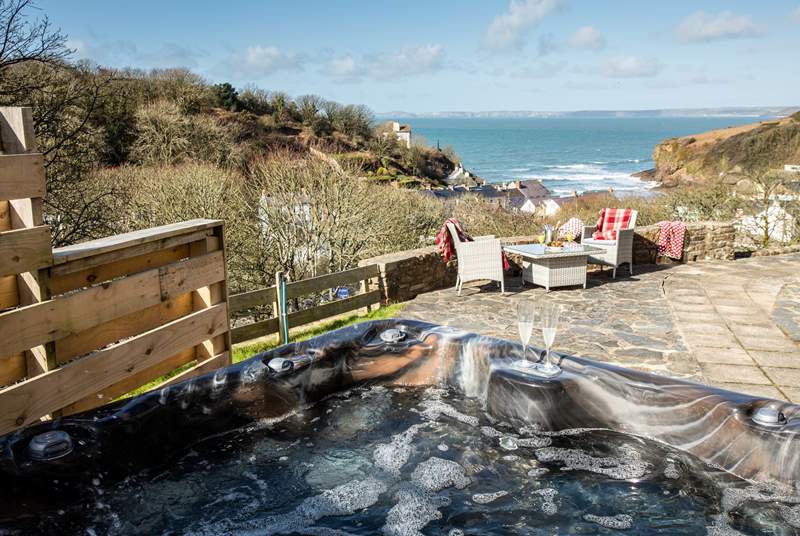 Perfect place to relax in the bubbly hot tub. 