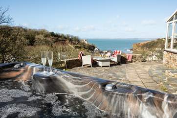 Relax in the hot tub and enjoy this view.