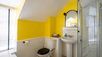 Stylish shower room on the first floor. 