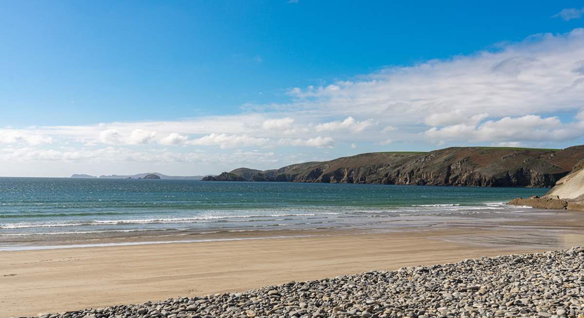 The never-ending golden sands of Newgale Beach. Perfect for a sunny beach day or a bracing winter walk. 