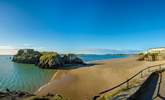 For a day trip visit the colourful seaside town of Tenby. Five spectacular beaches, boutique shops, cafes. pubs and restaurants. From the harbour take a boat trip to Caldey Island.  - Thumbnail Image