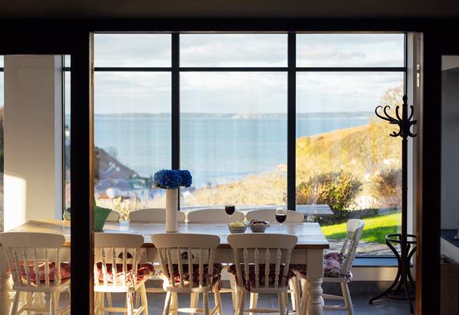 Dine with a glorious far-reaching sea view. The perfect spot to enjoy magnificent sunsets. 