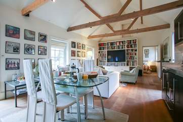 The spacious open plan living area.