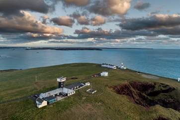 What a location. The Lighthouse is perched on St Anne's Head near Dale.