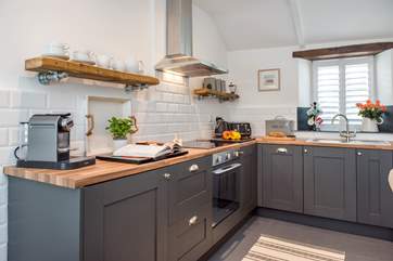 The stylish kitchen-area.