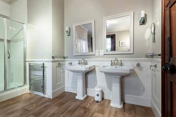 With double wash-basins and a roll-top bath.