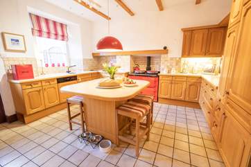 The impressive family kitchen complete with Aga.