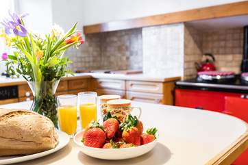 The spacious kitchen at Menai House.